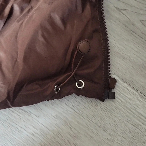 🛍Brown Puffer Vest Drawstring Waist Zippered Womens Size XL - Picture 5 of 6